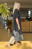 Made in Italy Paulo Pillow Cotton Shirt Dress Graphite /15 =